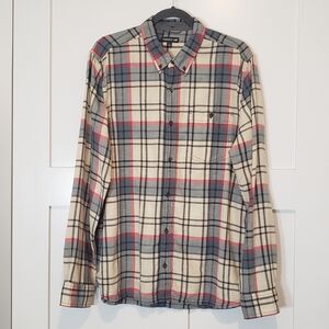 Toad & Co Airsmyth Long Sleeve Shirt Size Large Light Flannel Plaid Red White